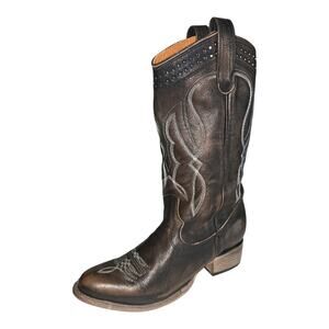 Freebird by Steven Zion Cowboy Boots Black Brown Distress New No Box size 11